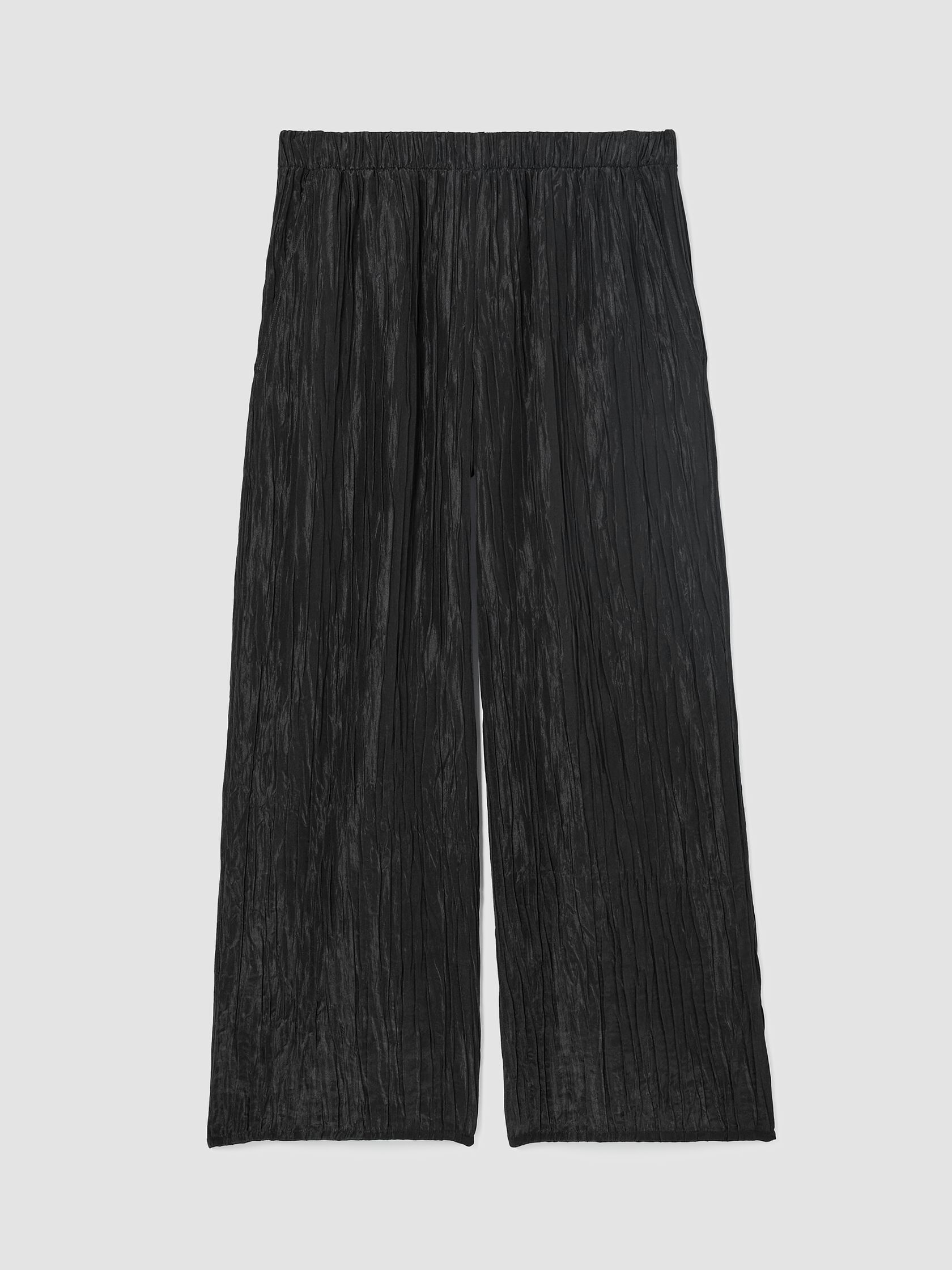 Textured Silk Jacquard Wide-Leg Pant
