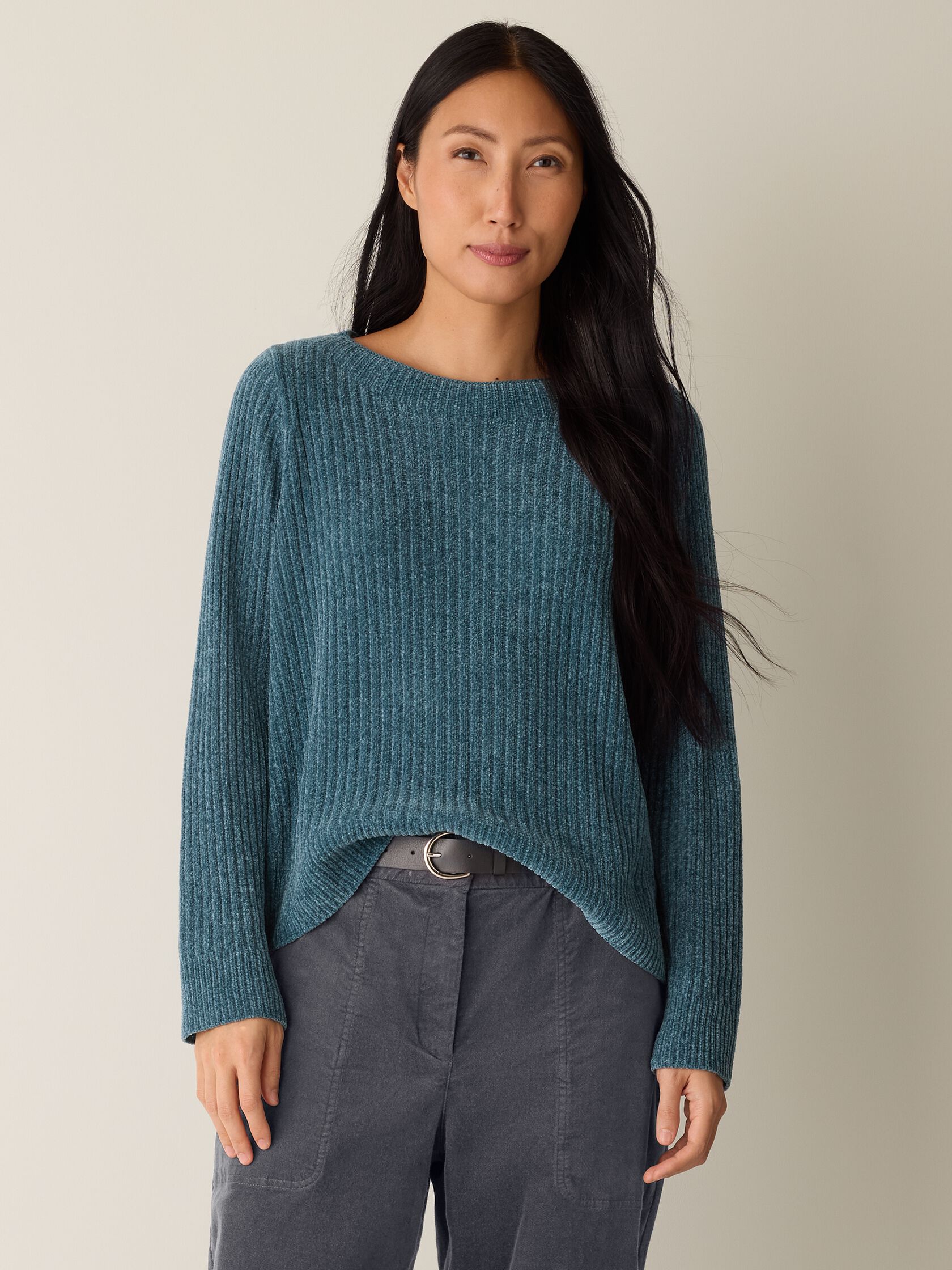 Chenille Blend Crew Neck Top