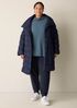 Eggshell Recycled Nylon Ruched Coat