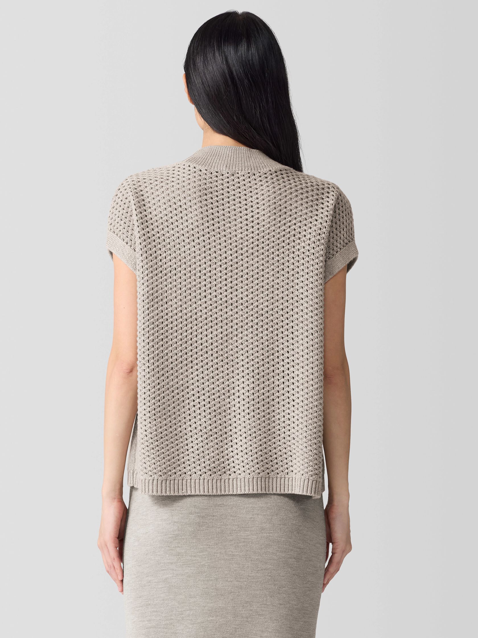 Merino Mock Neck Top in Regenerative Wool