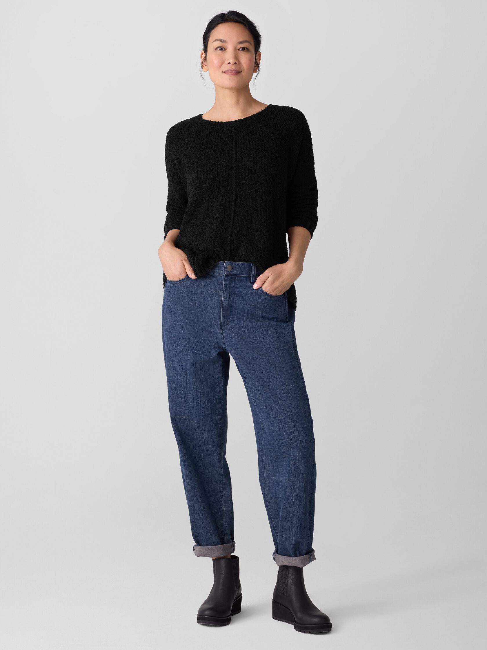 Cotton Stretch Denim Lantern Jean