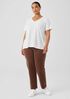 Organic Cotton Slubby Jersey V-Neck Tee