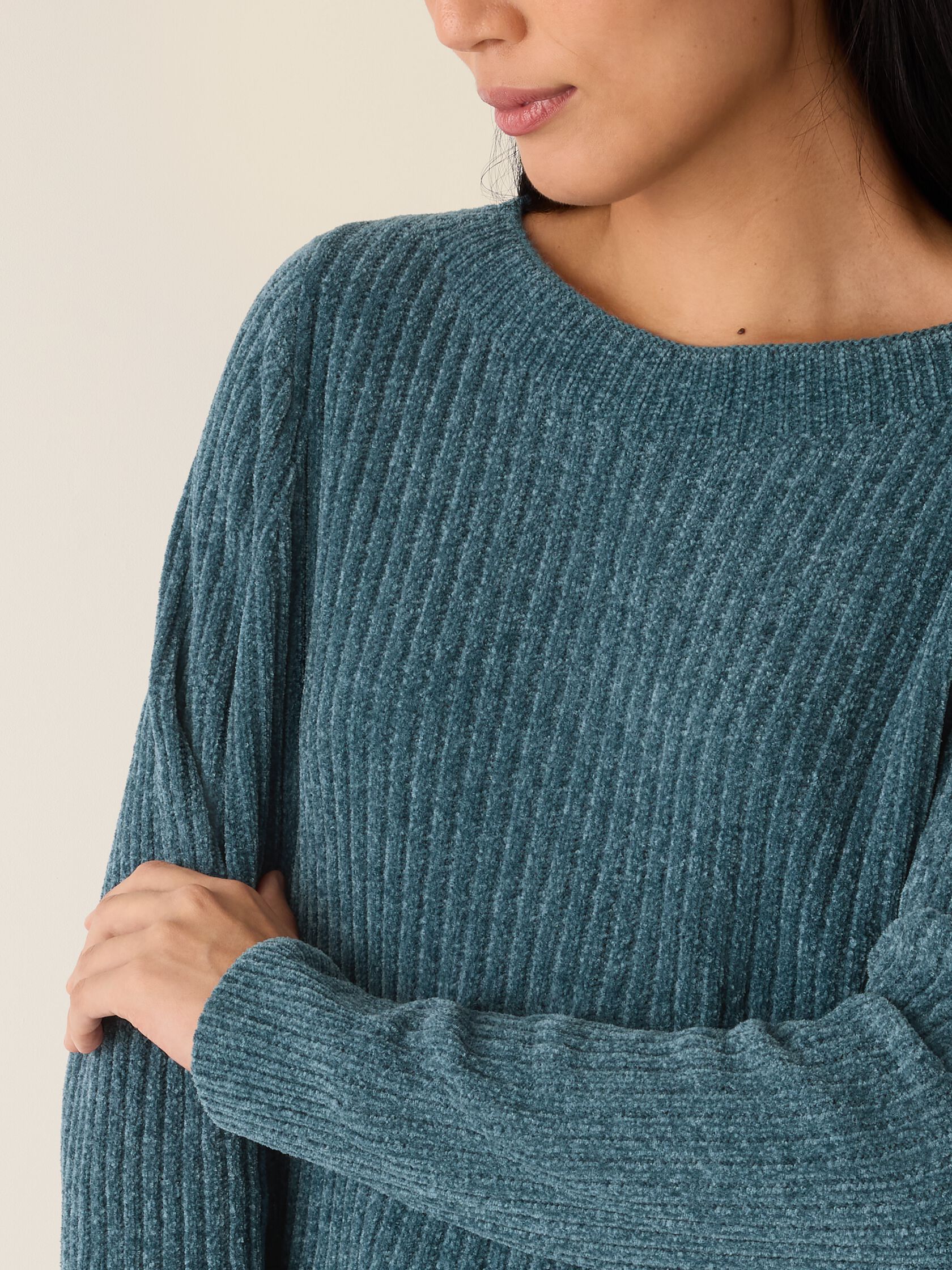 Chenille Blend Crew Neck Top