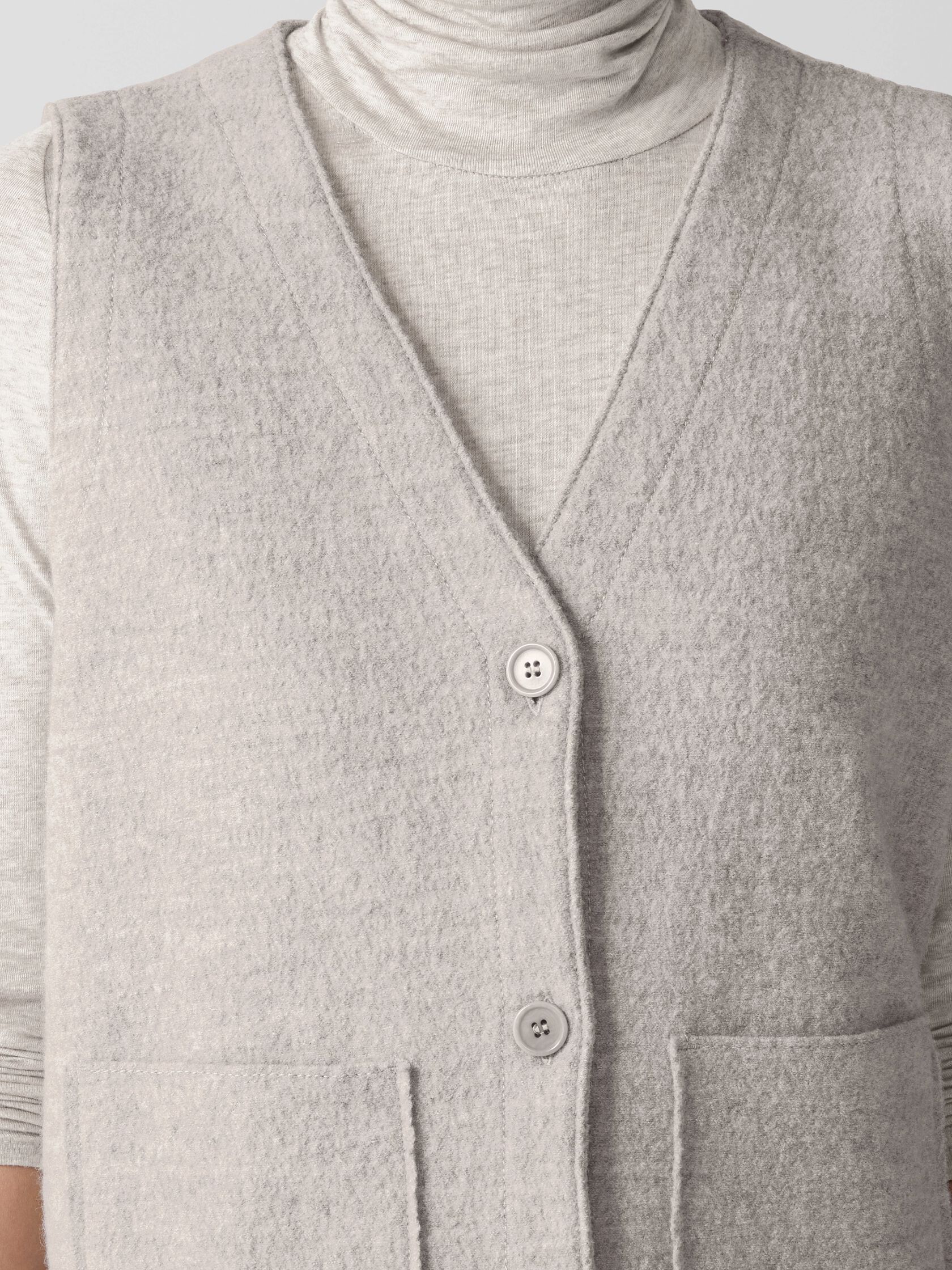 Lightweight Boiled Wool Vest in Regenerative Wool