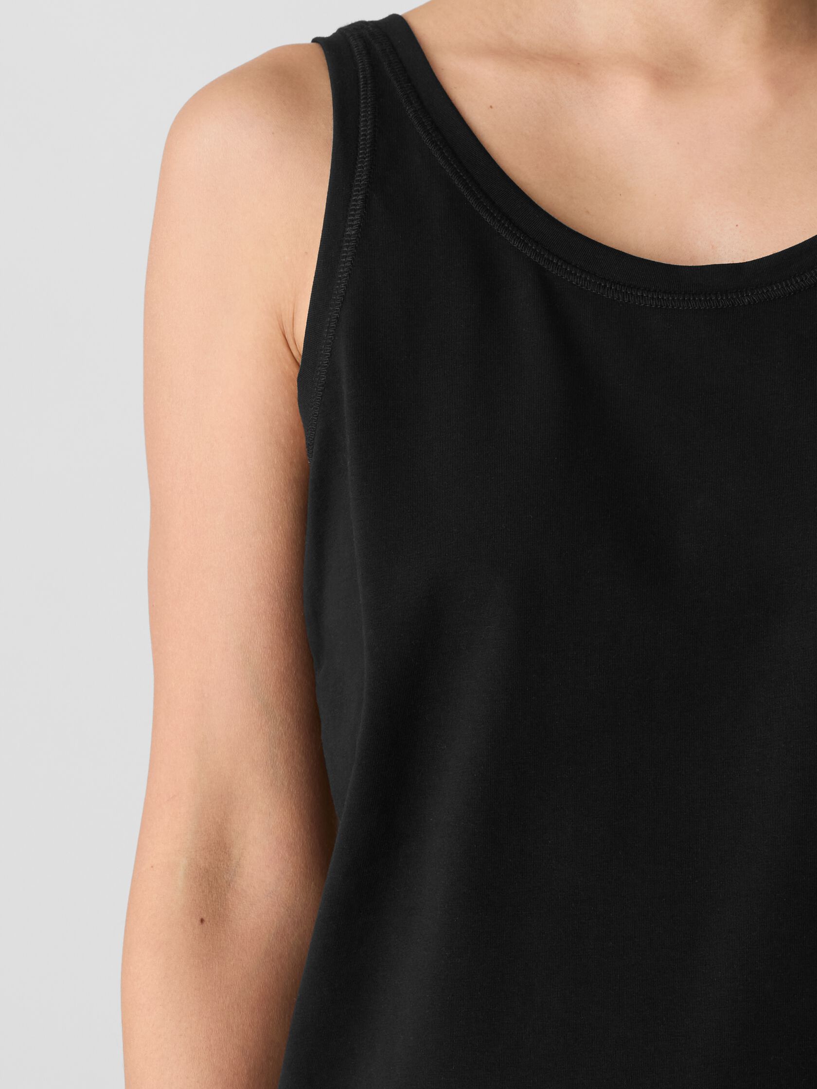 Pima Cotton Stretch Jersey Scoop Neck Tank