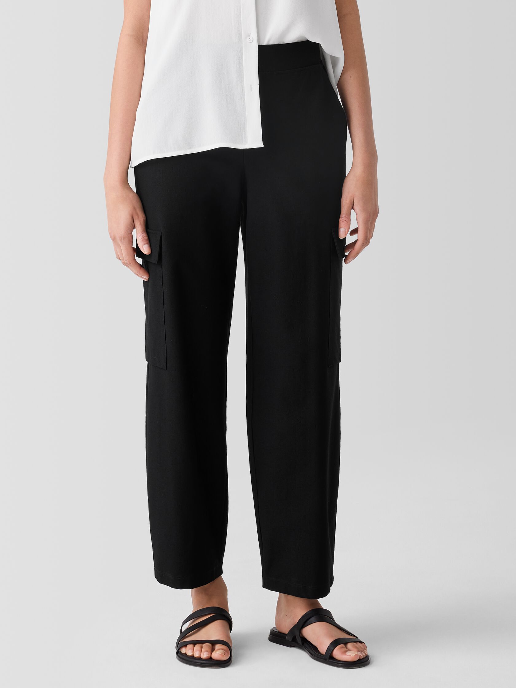 Washable Stretch Crepe Cargo Pant