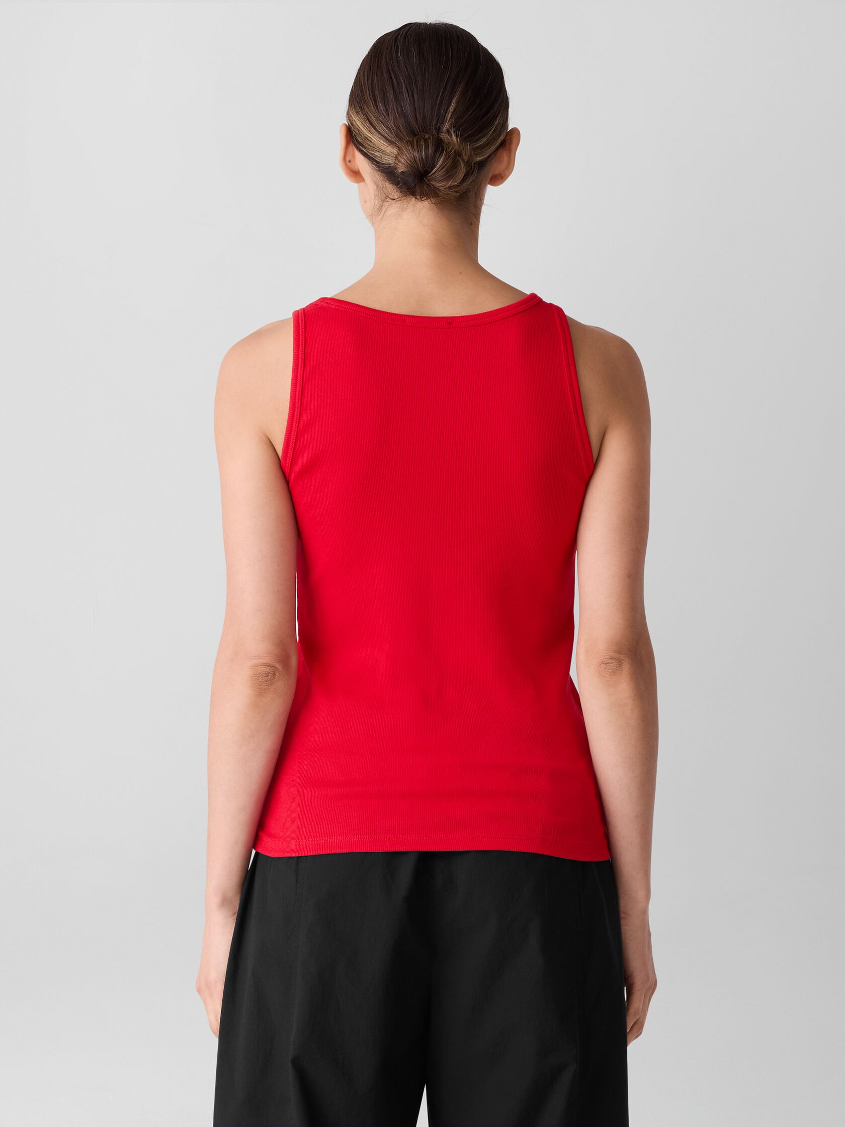 Organic Cotton Stretch Rib Scoop Neck Tank