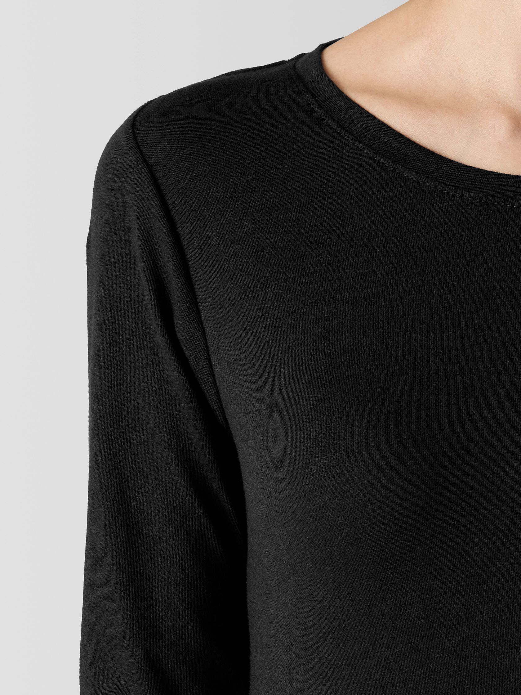 Sheer Knit Long-Sleeve Tee