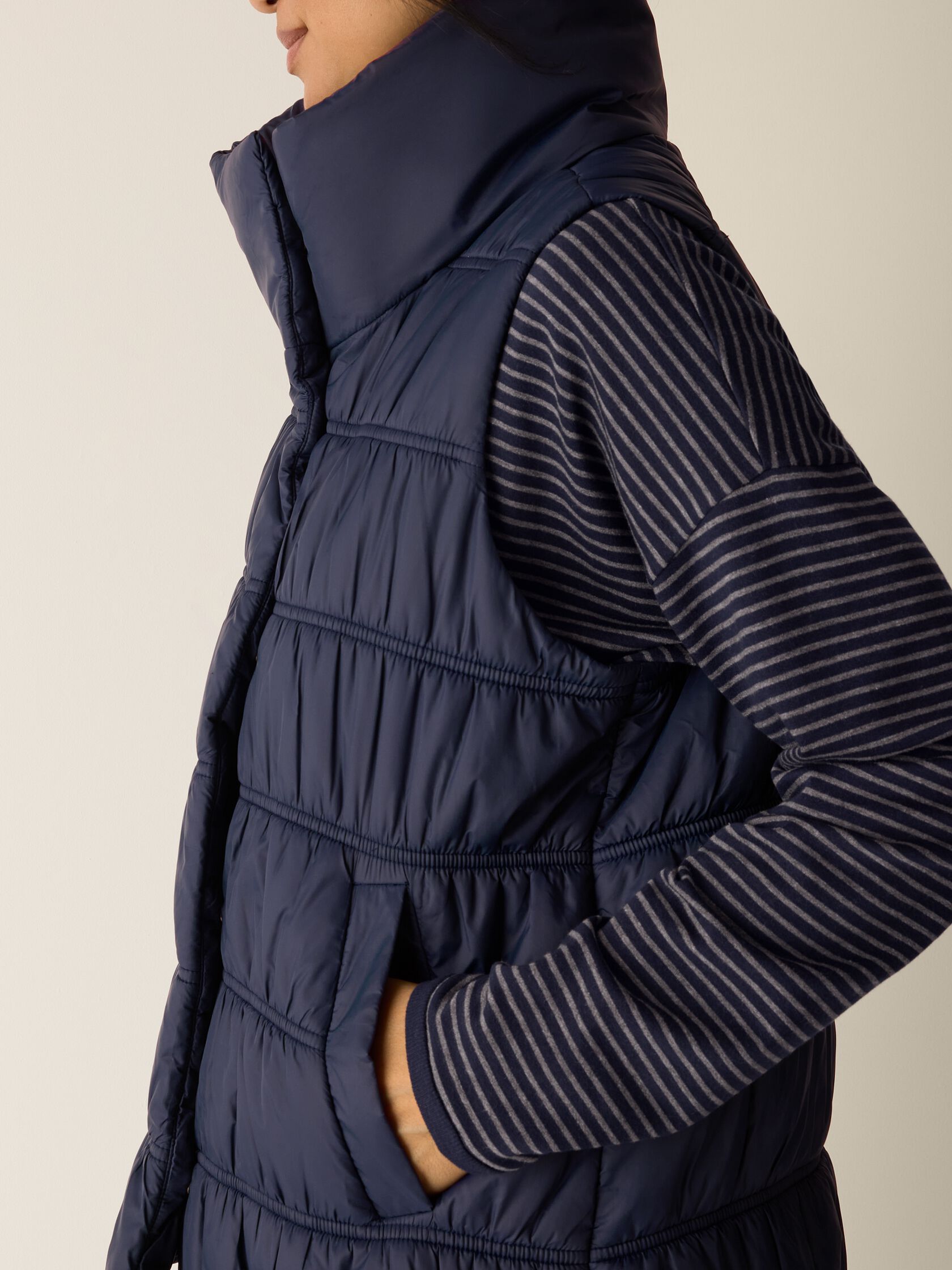 Eggshell Recycled Nylon Ruched Vest