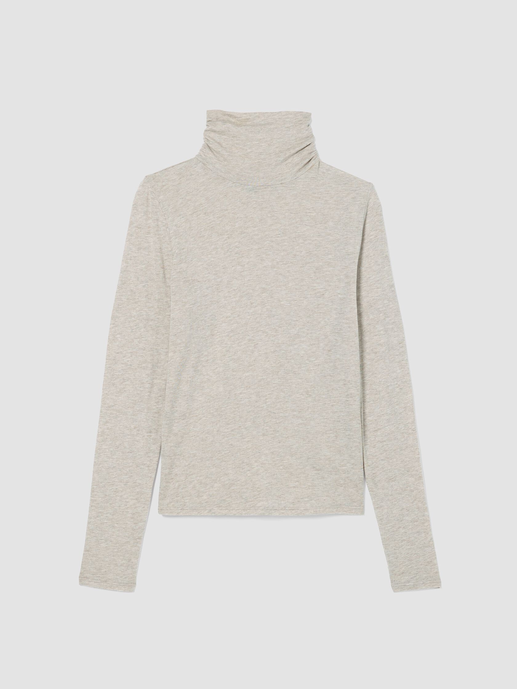 Sheer Knit Turtleneck Top