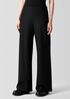 Felted Wool Jersey Wide-Leg Long Pant in Regenerative Wool