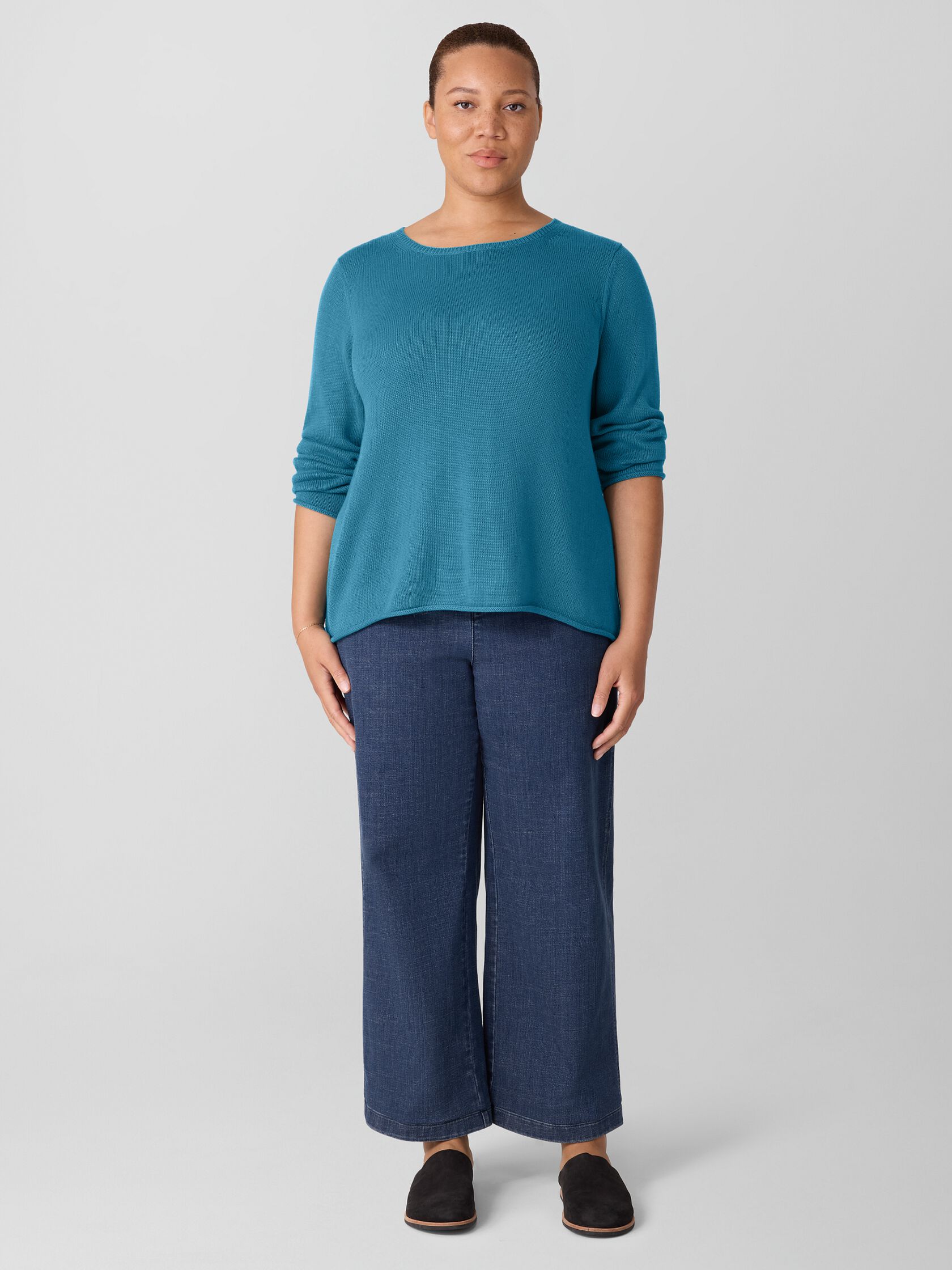 Peruvian Cotton Blend Bateau Neck Top