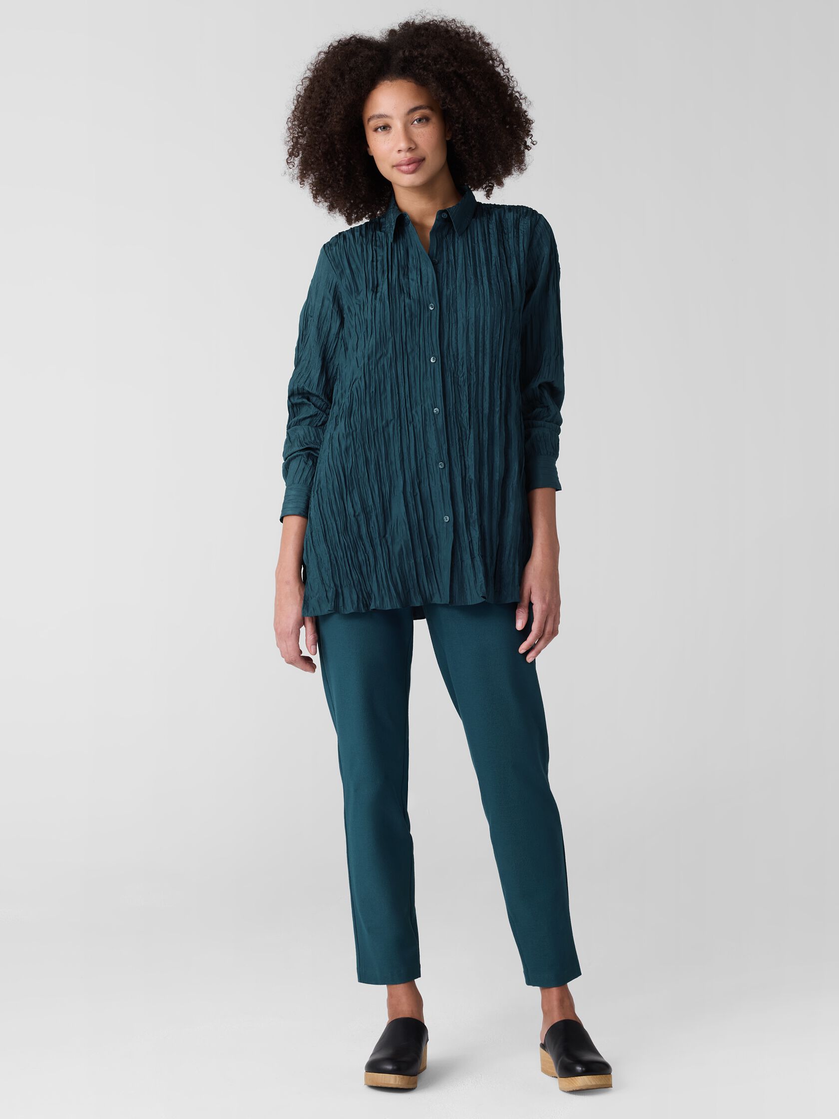 Cotton Blend Ponte Slim Pant