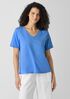 Organic Cotton Slubby Jersey V-Neck Tee