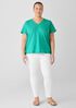 Organic Cotton Slubby Jersey V-Neck Tee