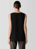 Silk Georgette Crepe Ballet Neck Long Tank
