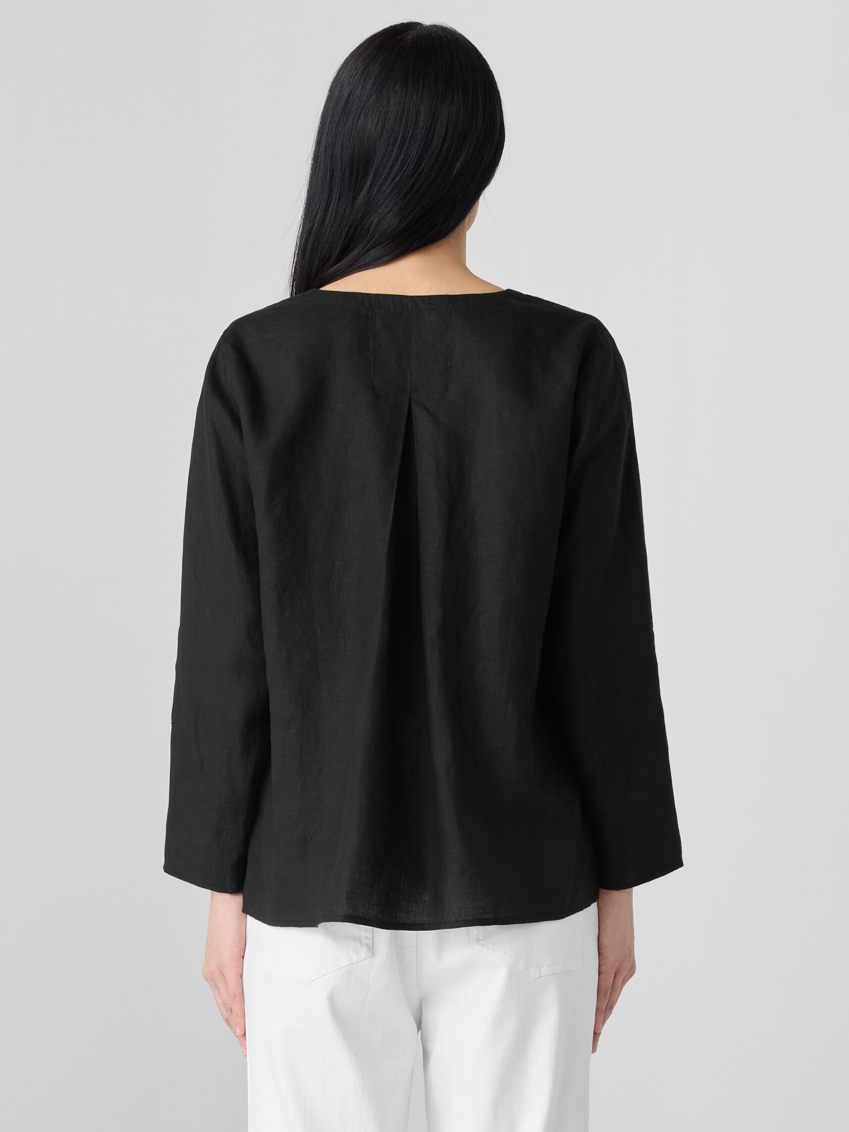 Organic Handkerchief Linen Round Neck Top
