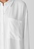 Silk Georgette Crepe Classic Collar Long Shirt