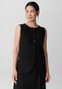 Washable Stretch Crepe Long Vest