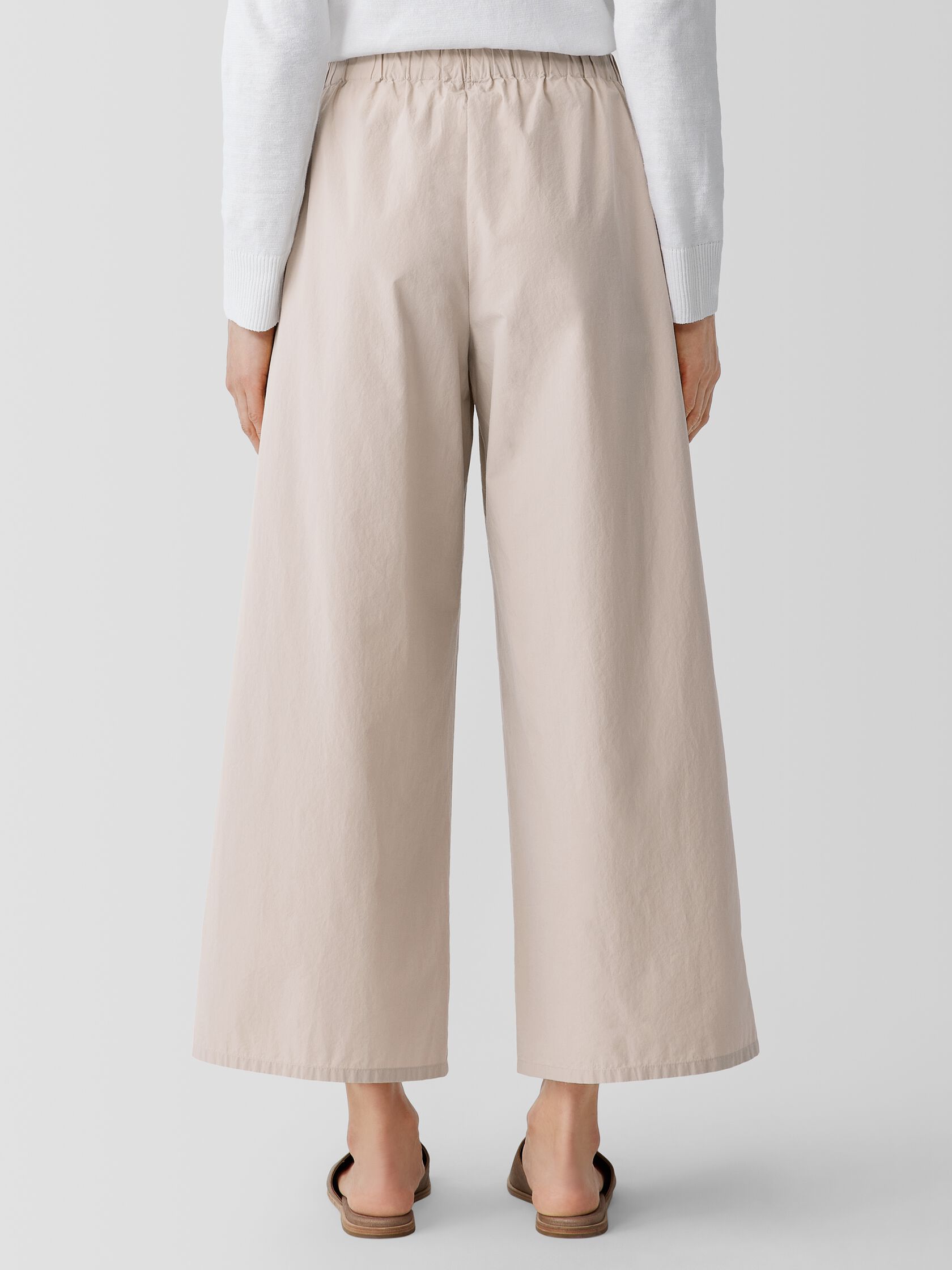 Washed Organic Cotton Poplin Wide-Leg Pant
