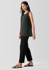 Silk Georgette Crepe Ballet Neck Long Tank