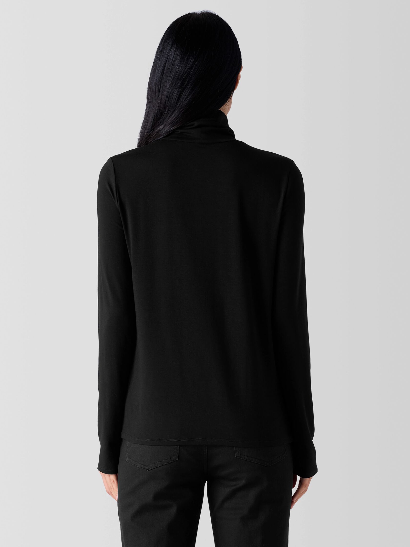 Sheer Knit Turtleneck Top