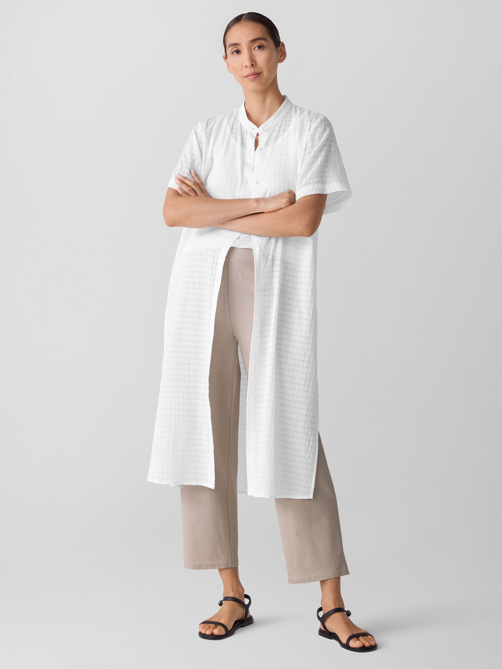 Washable Stretch Crepe Straight Pant
