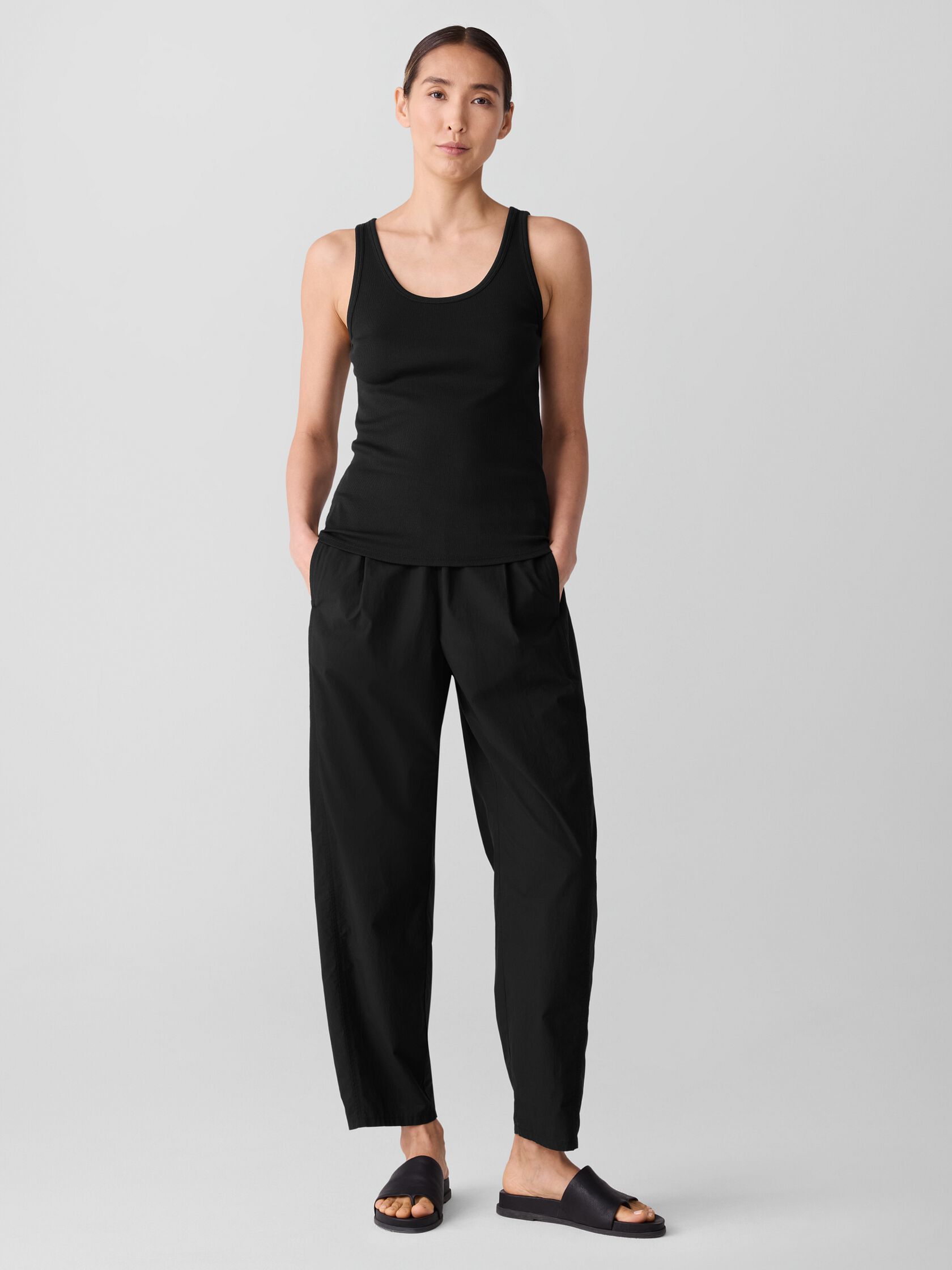 Organic Cotton Stretch Rib Scoop Neck Tank