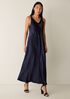 Textured Satin V-Neck Dress