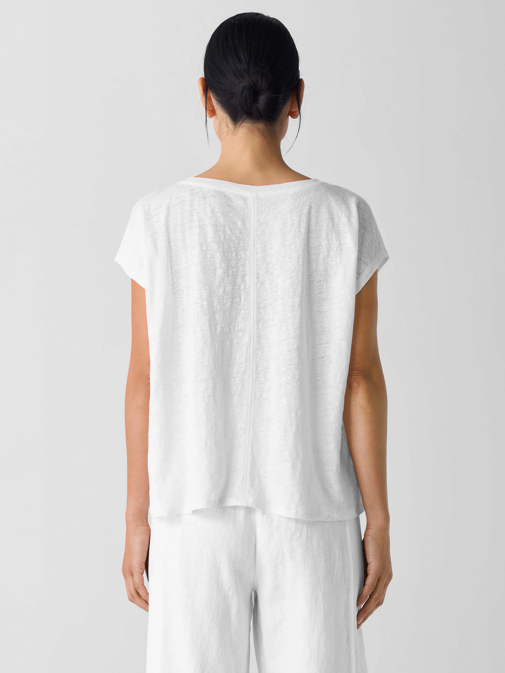 Organic Linen Jersey V-Neck Tee