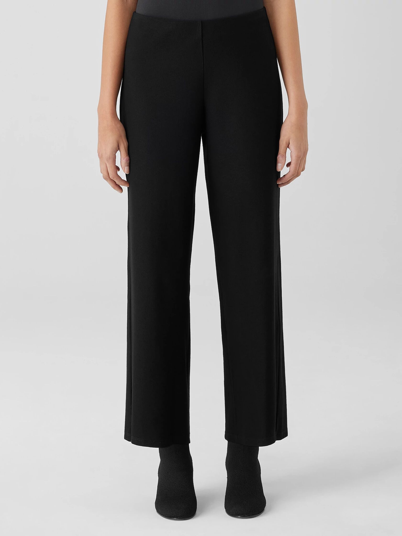 Washable Stretch Crepe Wide-Leg Pant