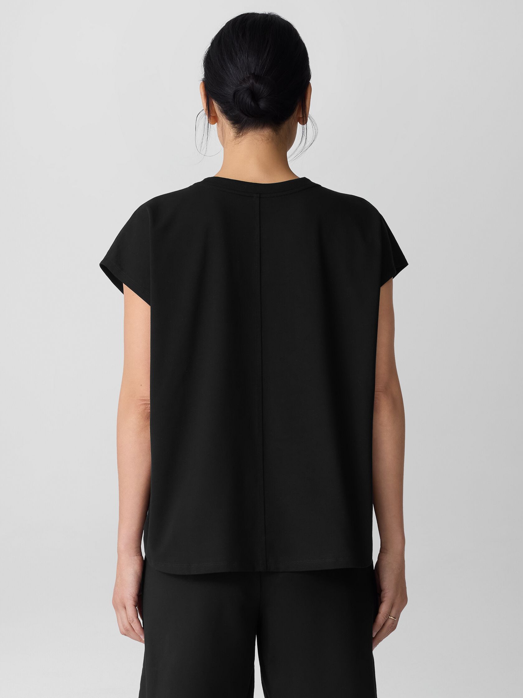 Pima Cotton Stretch Jersey Pleated Box-Top