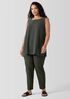 Silk Georgette Crepe Ballet Neck Long Tank