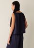 Textured Satin Ballet Neck Tank