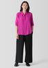 Silk Georgette Crepe Classic Collar Shirt