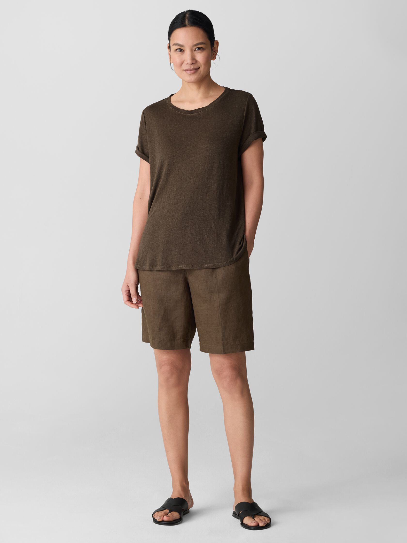 Organic Linen Jersey Crew Neck Tee
