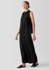 Silk Georgette Crepe Classic Collar Sleeveless Shirt