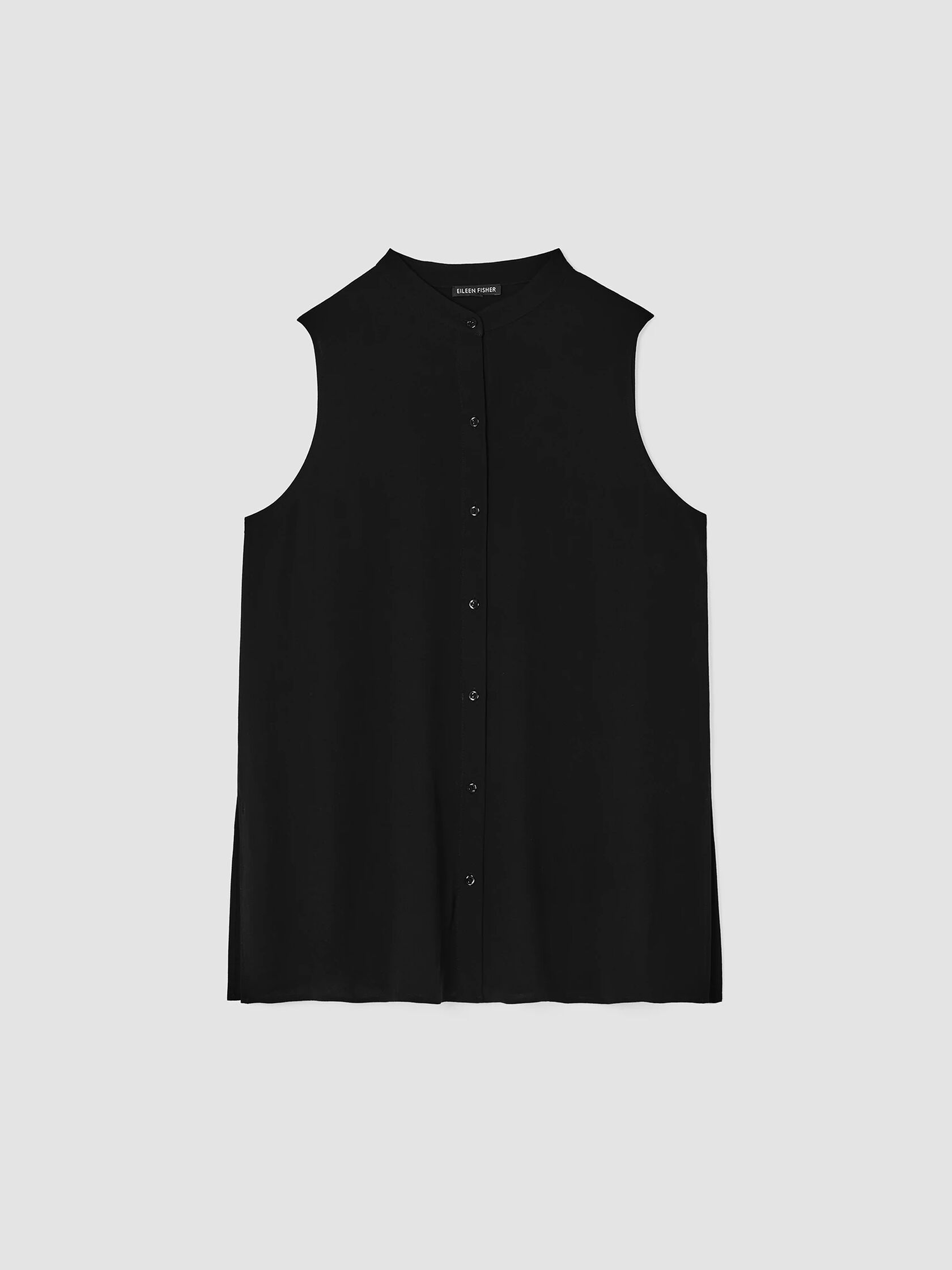 Silk Georgette Crepe Sleeveless Shirt