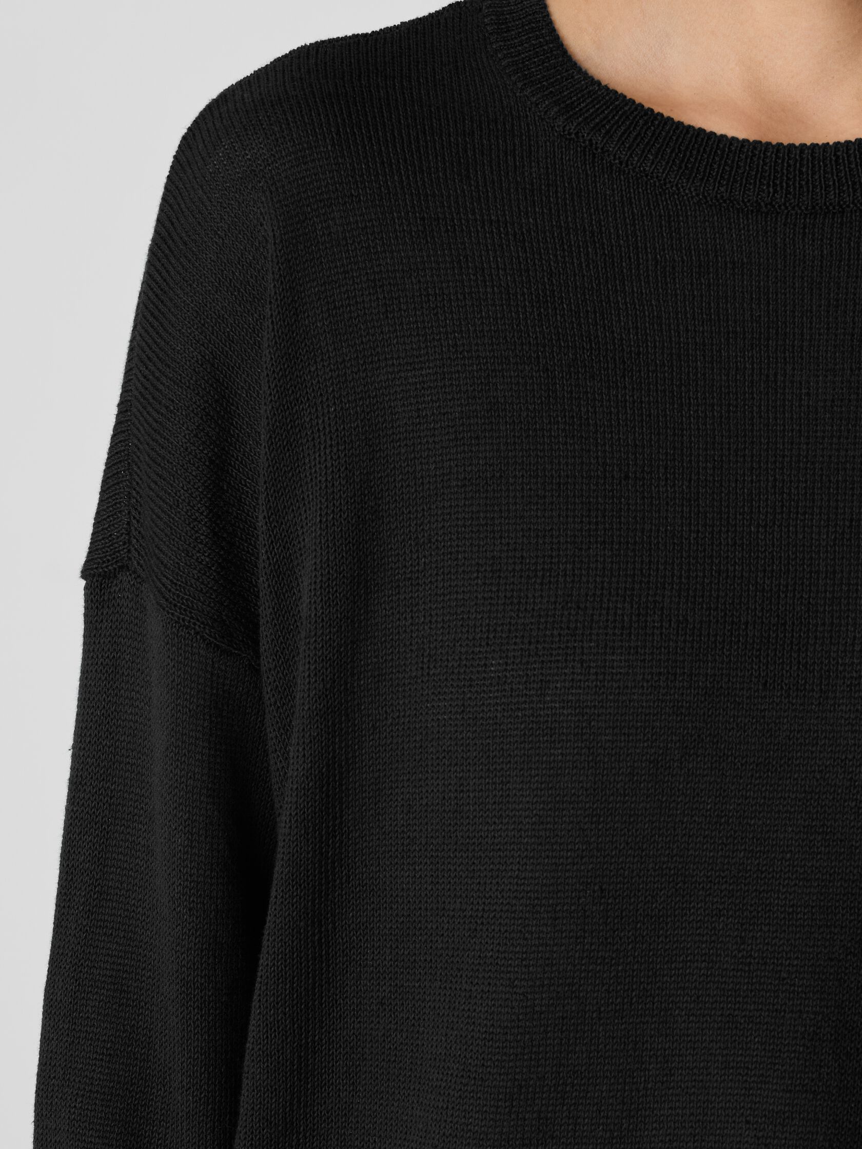 Organic Linen Cotton Cord Crew Neck Top