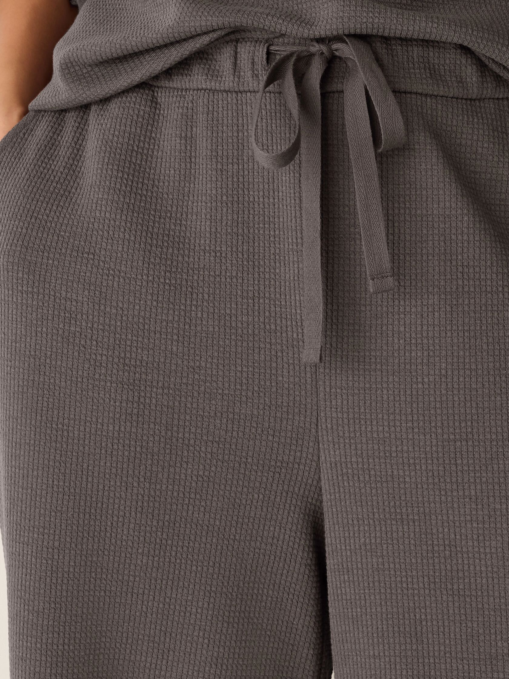 Waffle Cotton Blend Doubleknit Wide-Leg Pant