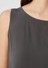 Silk Georgette Crepe Ballet Neck Long Tank