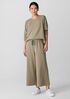 Pima Cotton Stretch Jersey Wide-Leg Pant