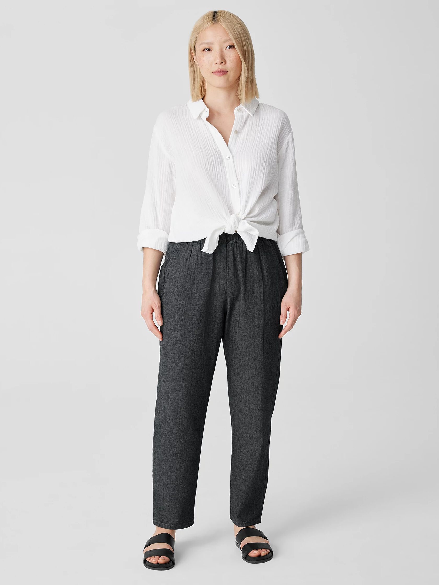 Airy Organic Cotton Twill Tapered Pant