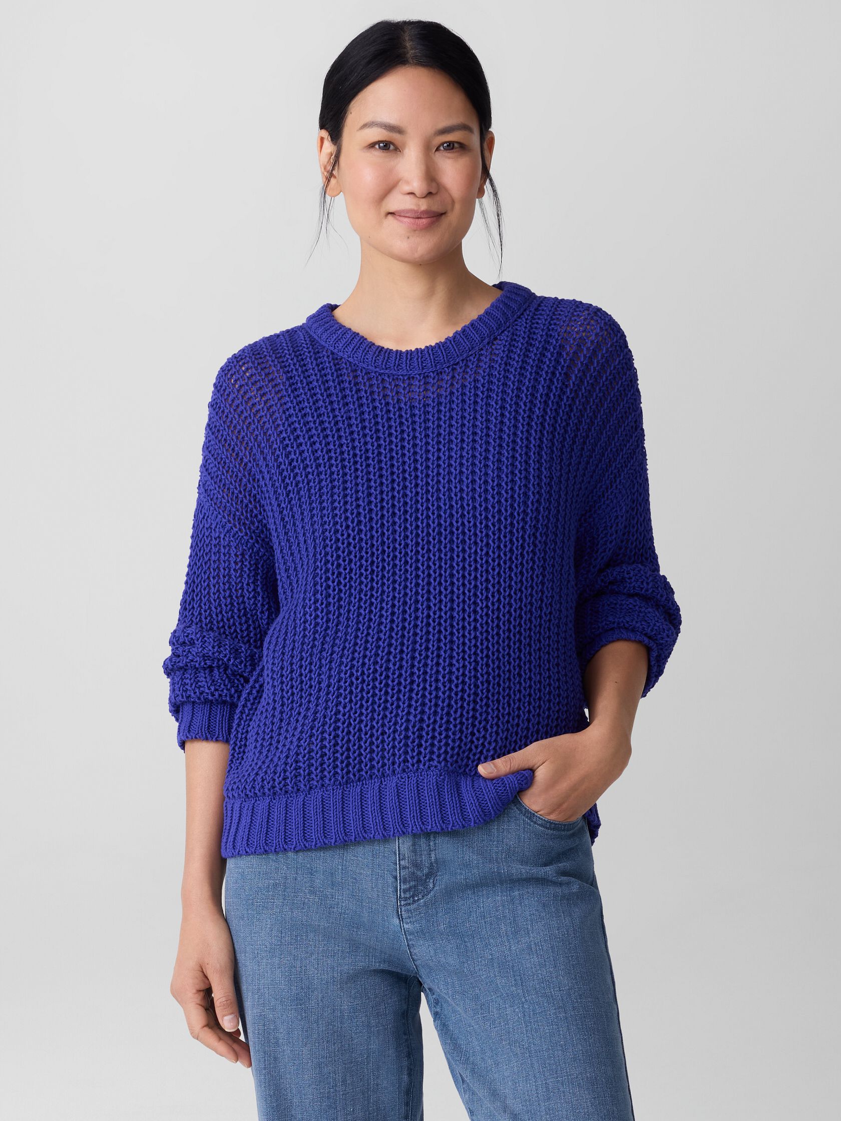 Peruvian Organic Cotton Cord Crew Neck Top