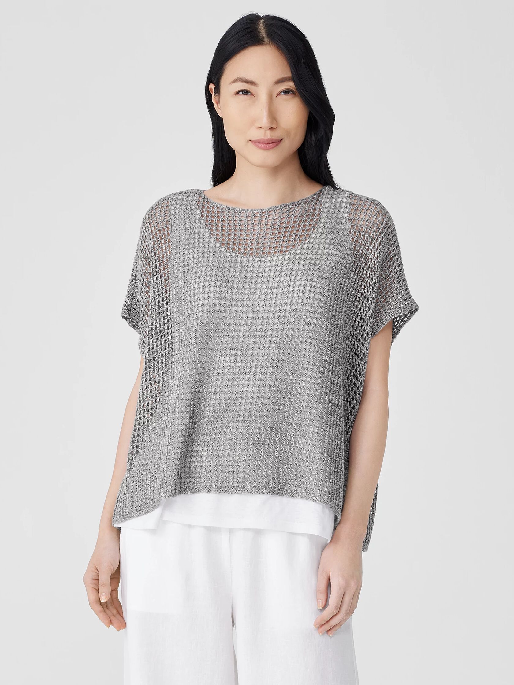 Organic Linen Délavé Bateau Neck Top