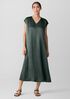 Textured Satin V-Neck Dress