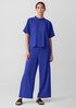 Woven Plissé Mock Neck Top