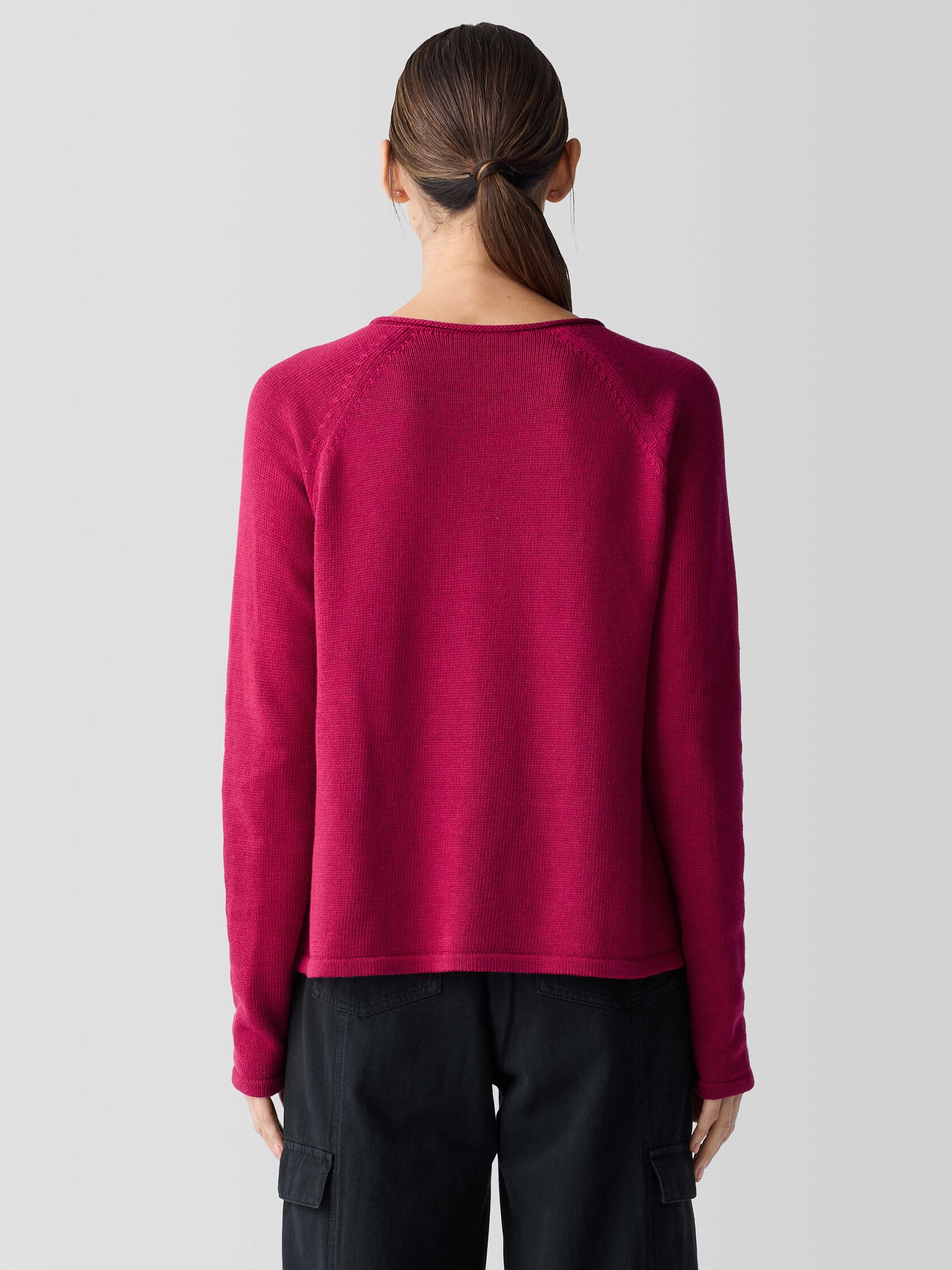 Peruvian Cotton Blend Crew Neck Top