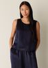 Textured Satin Ballet Neck Tank