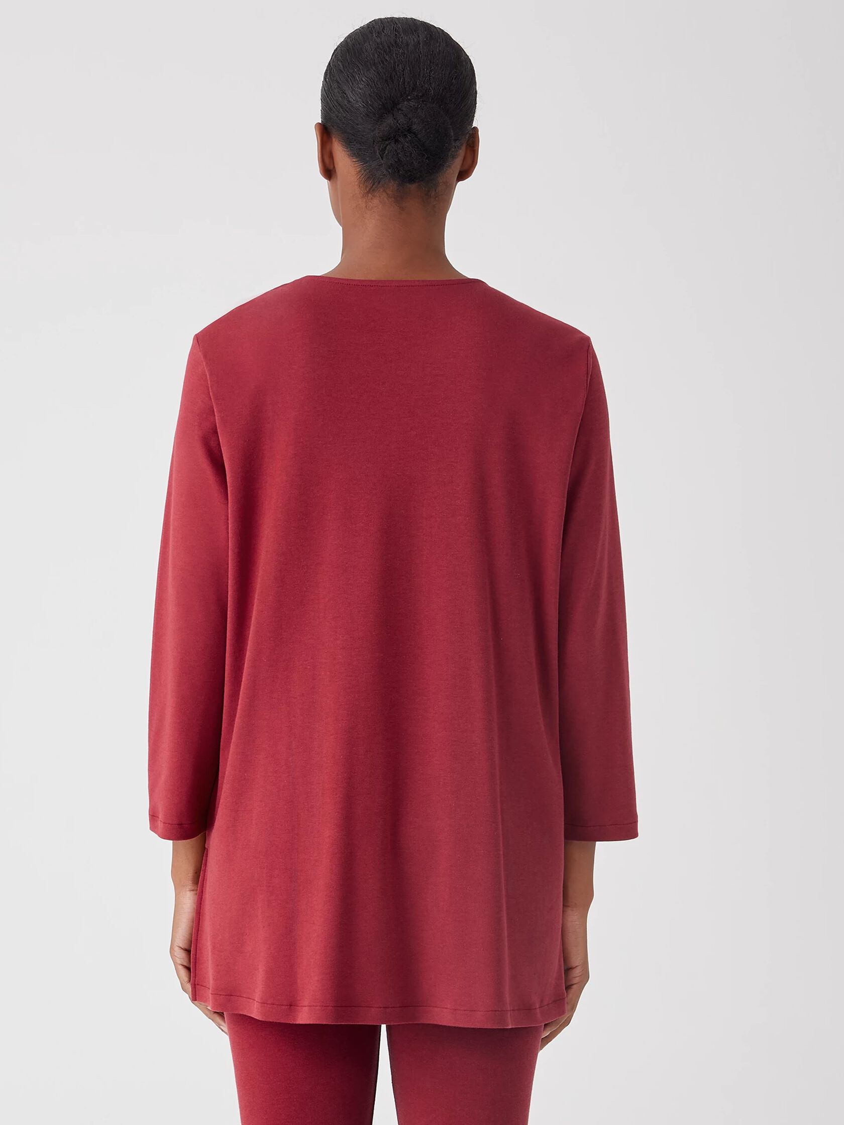 Cozy Organic Cotton Interlock U-Neck Top